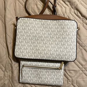 MK Vanilla crossbody bag with matching wallet